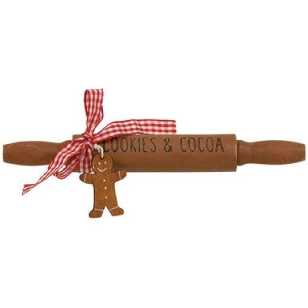 Cookies & Cocoa Wooden Rolling Pin - 7" long and 1" in diameter