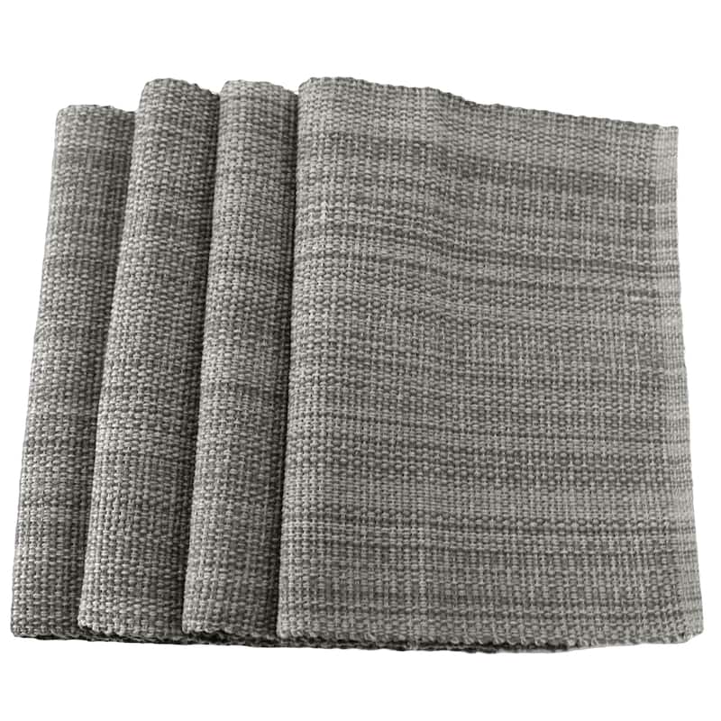 Fabstyles Casual Classic Set of 4 Thick Cotton Heavyweight Placemats - Set of 4 - Smoke