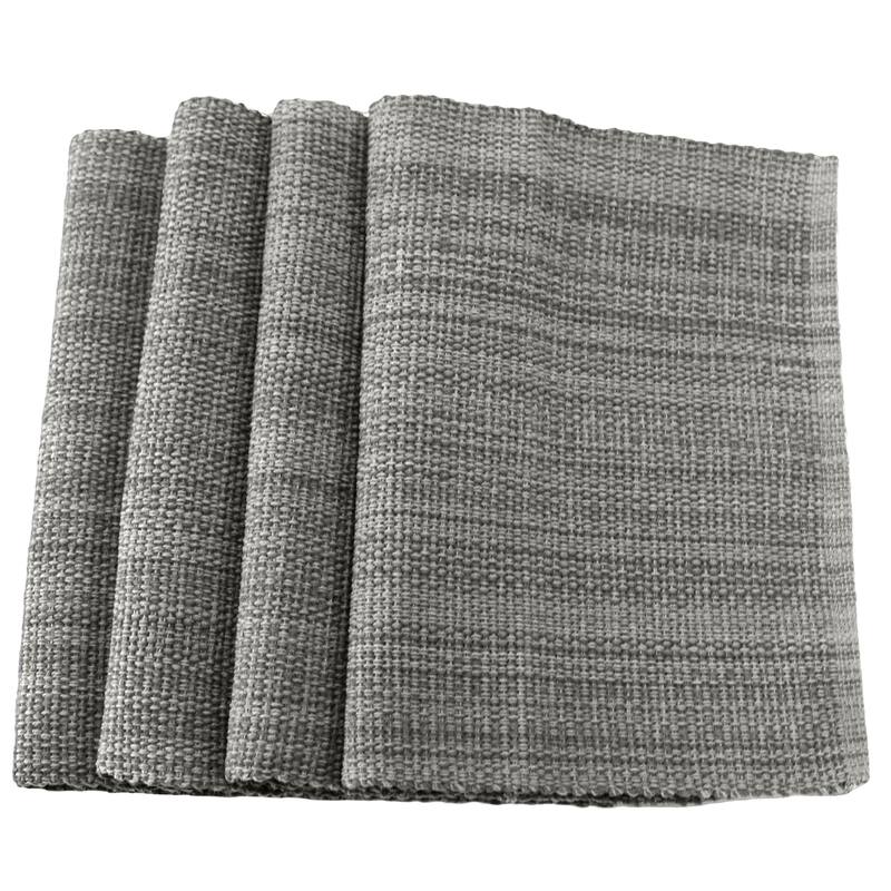Fabstyles Casual Classic Set of 4 Thick Cotton Heavyweight Placemats - 13"x19" - Set of 4 - Smoke