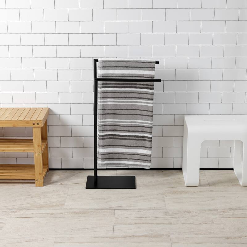 Edenscape Freestanding Dual Towel Rack in Polished Chrome