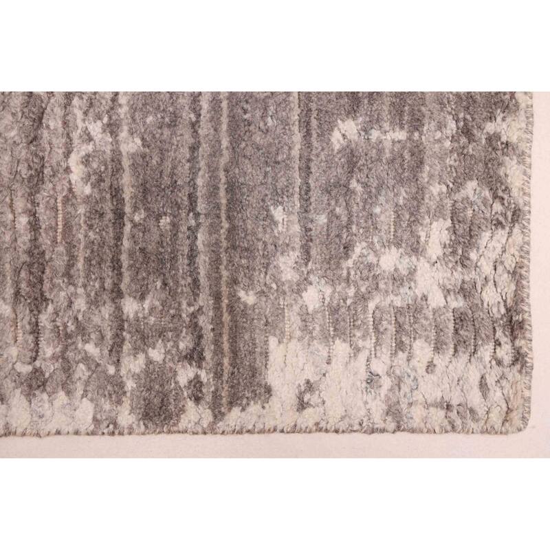 ECARPETGALLERY Hand Loomed Elysian Dark Grey Wool Rug - 8'4 x 11'4