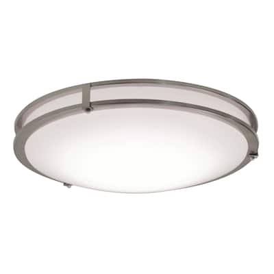 AFX Carlisle 12" LED Flush Mount - Satin Nickel Finish