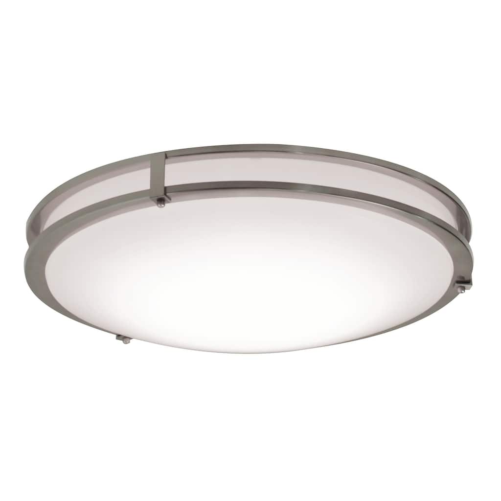 AFX Carlisle 14" LED Flush Mount - Satin Nickel Finish