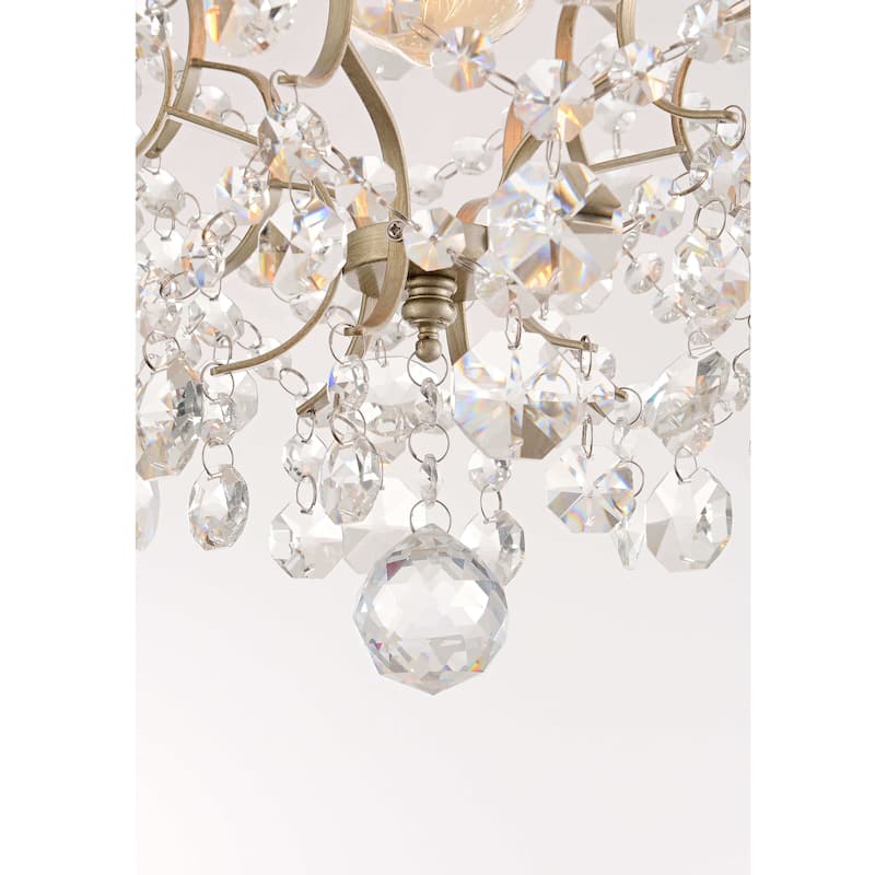 Dalia Brushed Silver-ish Champagne Single Light Mini Chandelier - 14 inches D x 16 inches H