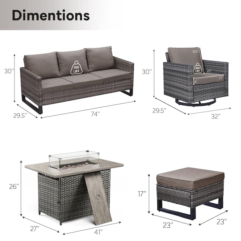 Outdoor Fire Pit Table with Patio Funiture