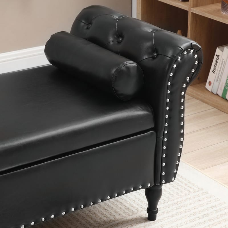 63" PU Upholstered End of Bed Bench