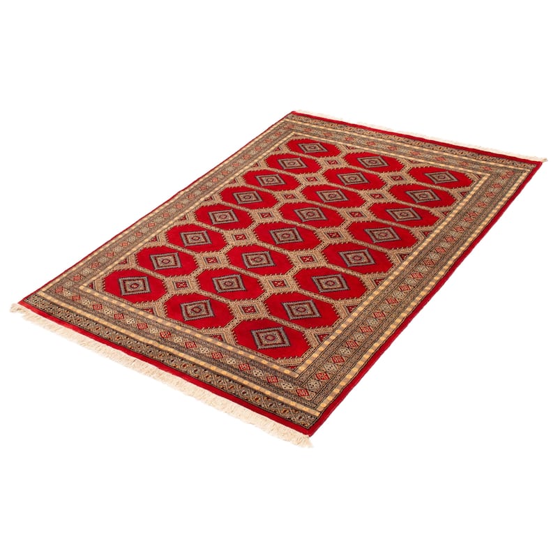 Finest Peshawar Bokhara Red Rug 5'6" x 7'10" - 5'6 x 7'10