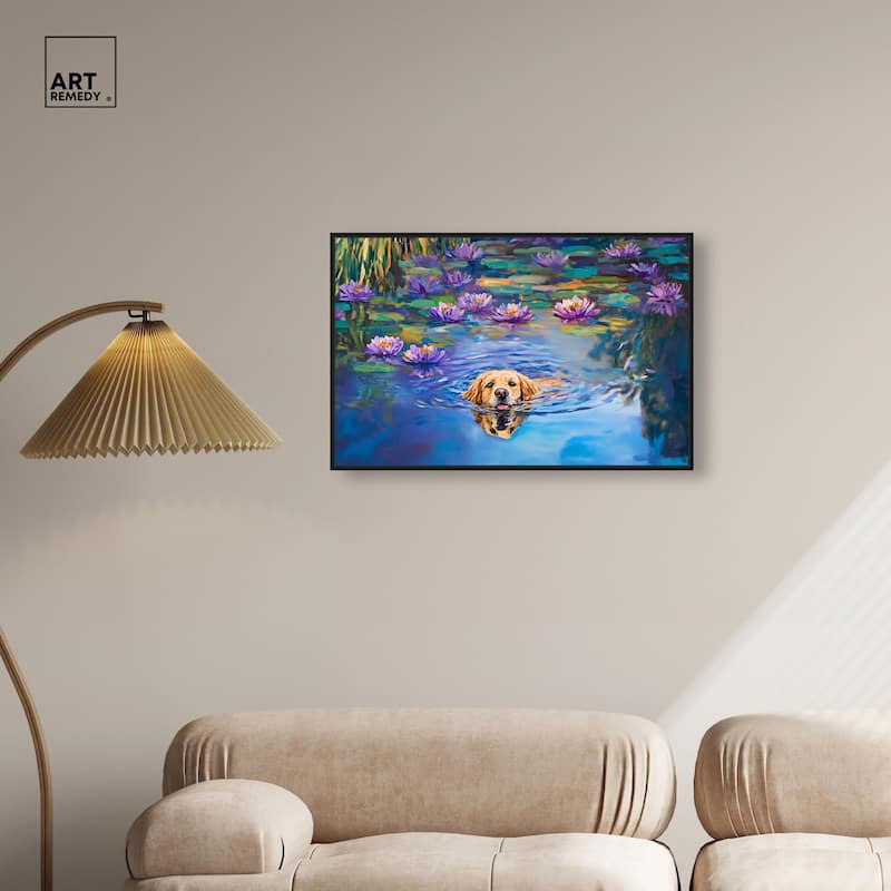 Watery Wag I Canvas by Art Remedy
