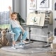 preview thumbnail 10 of 31, Height Adjustable Kids Study Desk with Tilt Desktop for 3-12 Years Old - 31.5"L x 20"W x 43.5"H Grey