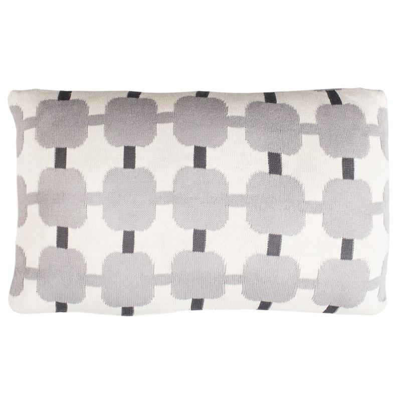 SAFAVIEH Adelma Grey Squares 12 x 20-inch Pillow