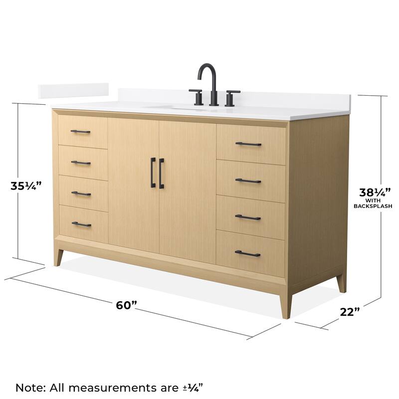 Wyndham Collection WCH7575-60S-QTZ-US3MXX Janna 60" Free Standing