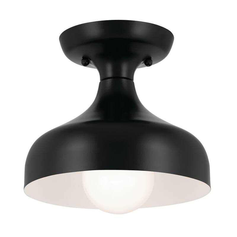 Kichler Lighting Sisu 6.75 in. 1-Light Black Semi-Flush Mount Light - 7