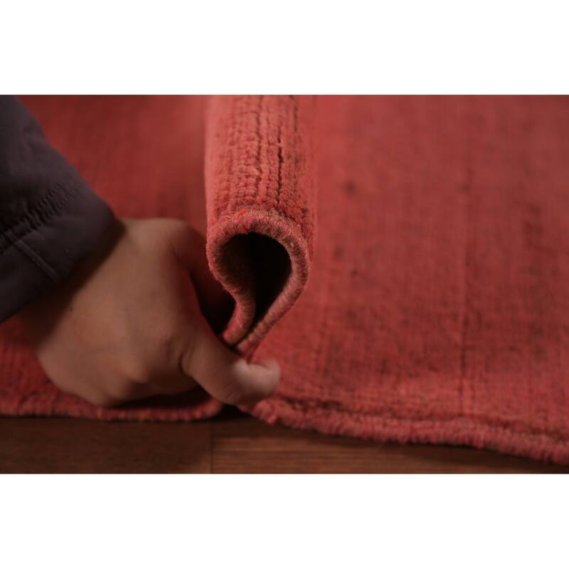 Pink Modern Gabbeh Oriental Area Rug Handmade Bedroom Wool Carpet - 9'10" x 12'8"