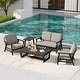 preview thumbnail 18 of 99, 5-Piece Teak Outdoor Conversation Set with Tables.