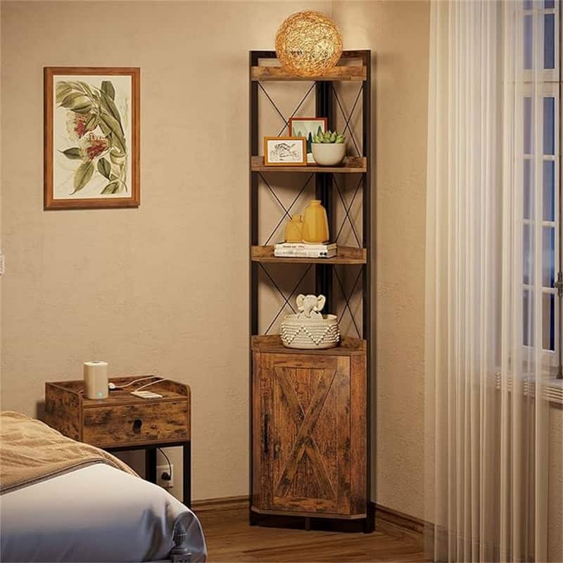 Corner Bookshelf - 12.5"D x 18.9"W x 70.91"H