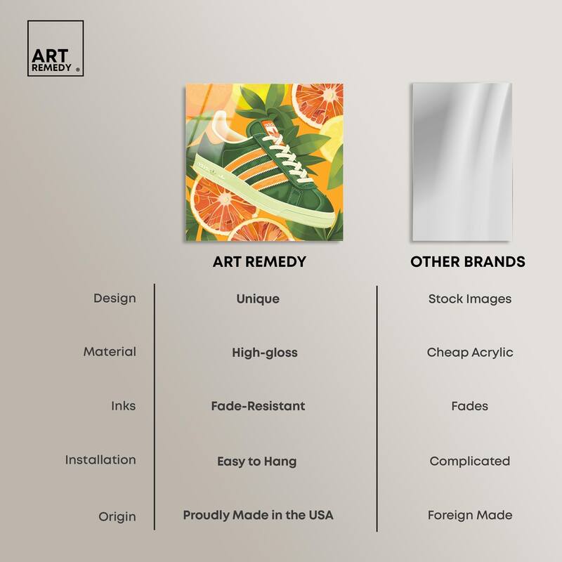 Citrus Sneaker Acrylic by Art Remedy, Ready to Hang
