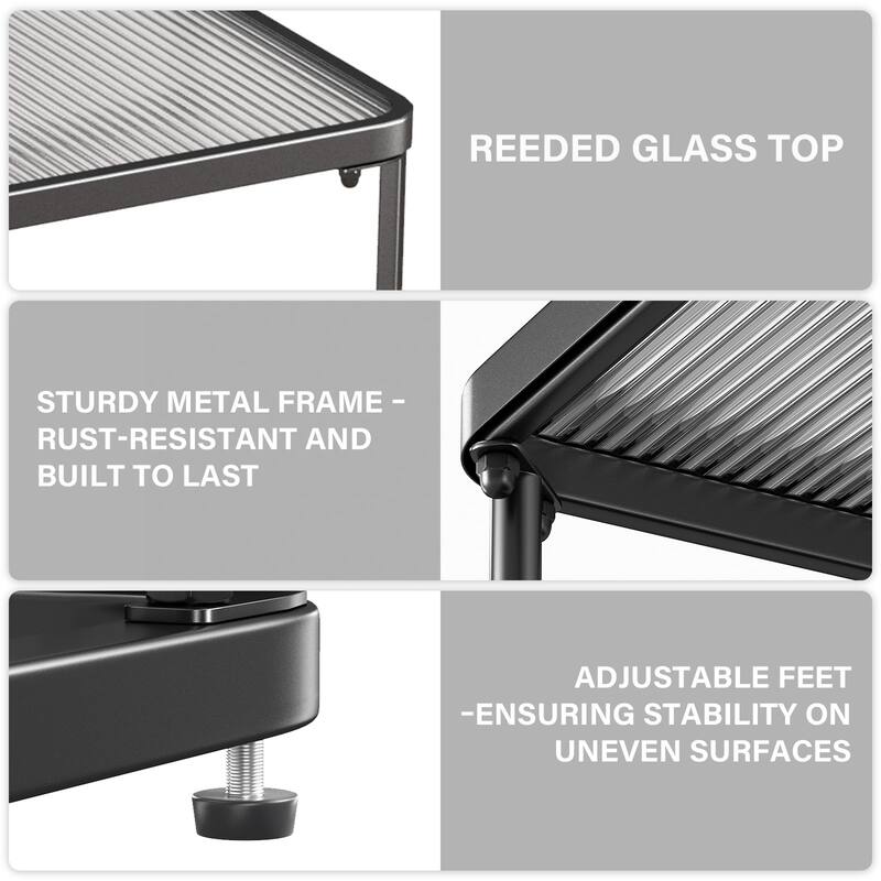 Meyreso No Assembly Required Long Plush L-Shaped Sectional Sofa with Square Nesting Coffee Tables