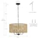 4-Light Bohemian Hand Woven Drum Chandelier - W20" x H75.6" - Black/Lime - 20 in. W - 20 in. W
