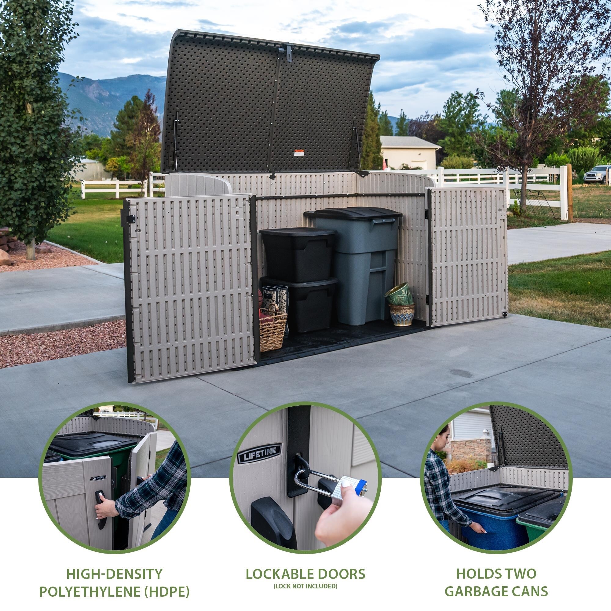 Lifetime Horizontal Storage Shed (75 cubic feet) - Overstock
