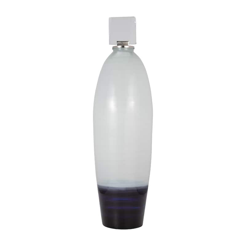 Sagebrook Home Glass 2Tone White Cylinder Vase Acrylic Detail - 11" x 11" x 38"