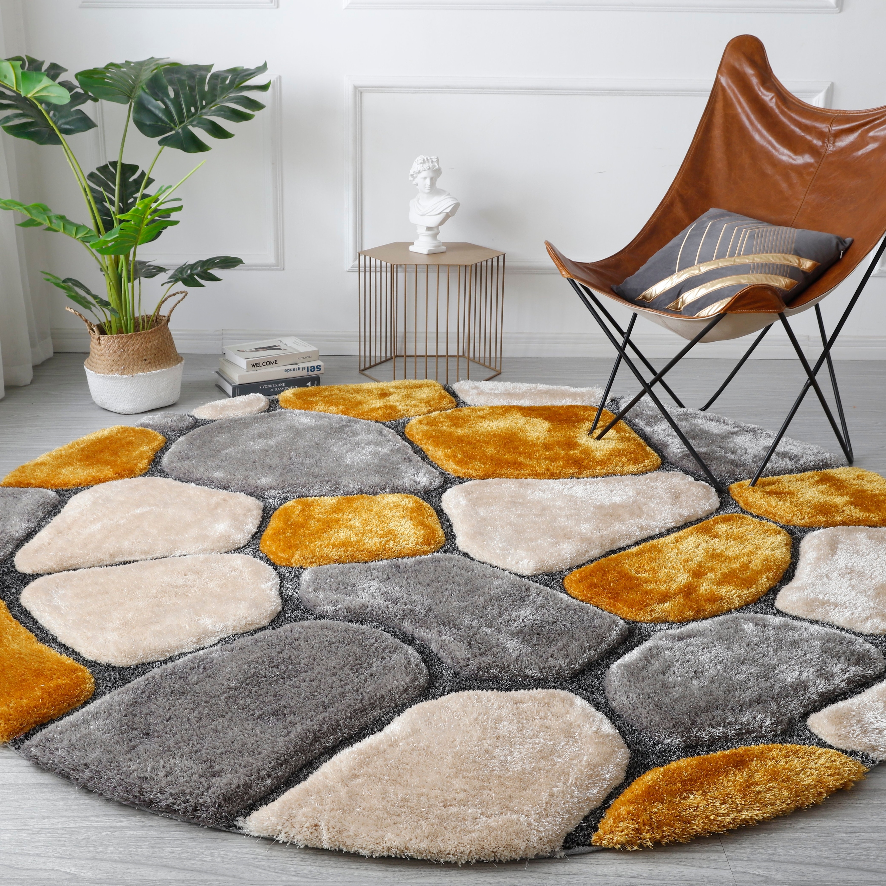 Mateos Shag Collection Stone Area Rug - On Sale - Overstock - 32279046