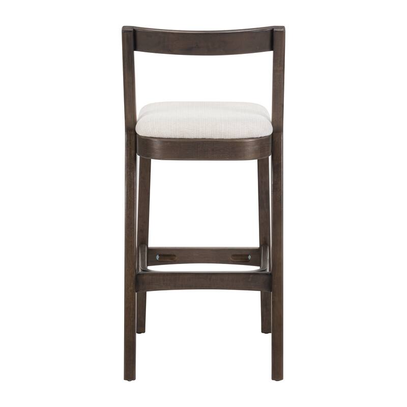 Christopher Knight Home - Maelis Rubberwood Barstools with Upholstered Cushion (Set of 2)