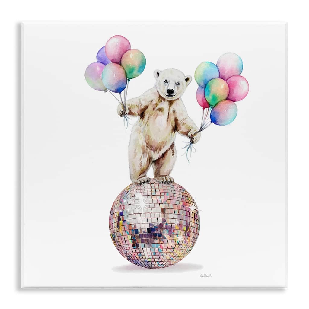 Stupell Polar Bear & Balloons Wall Plaque Art Design By Amanda Greenwood