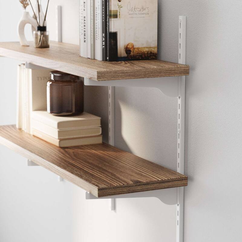 Wallniture Turin 36" Wall Mounted Shelves with Adjustable Brackets, Real Wood Shelves, Rustic & Boho Decor 2,3 or 4 Tier Options