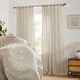preview thumbnail 41 of 47, HLC.ME Emily Faux Linen Semi Sheer Transparent Rod Pocket Back Tab Lightweight Window Curtains Wide Panels, Pair 54 W x 84 L - Beige