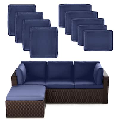 9 Pcs Patio Cushion Covers 25" x 25" Waterproof with Zipper , Covers Only