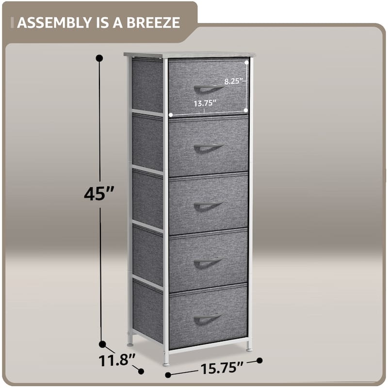 Sorbus 5 Drawer Tower Nightstand