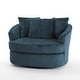 preview thumbnail 11 of 54, Oversized 43" W Plush Corduroy Recessed Arm Swivel Barrel Chair
