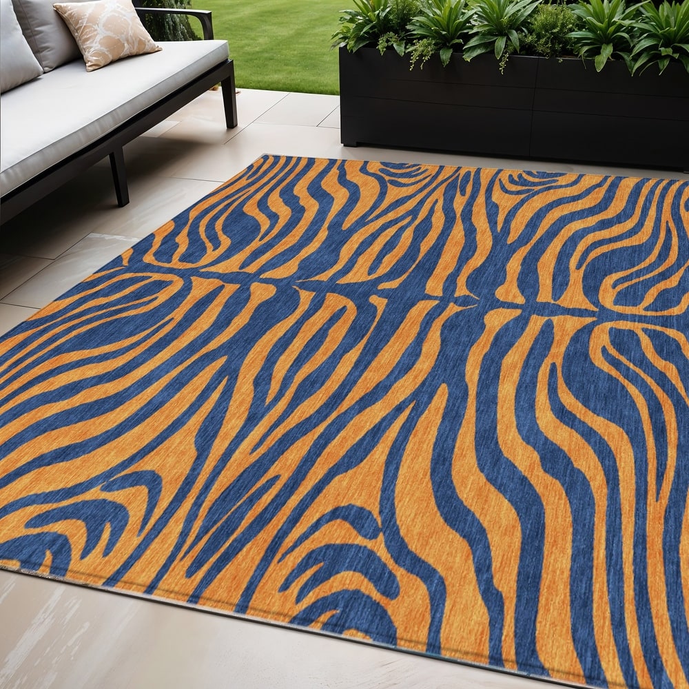 HomeRoots Animal Print Transitional Rectangle Outdoor Rug
