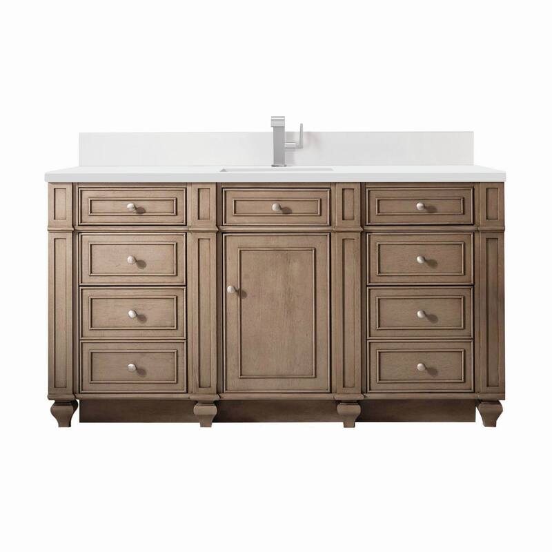 James Martin Vanities 157-V60S-1WZ Bristol 60" Single Basin Walnut - Whitewashed Walnut