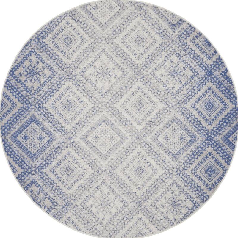 Guhiv Power Loomed Distressed Geometric Modern Stain Resistant Area Rug By HomeRoots - 96' X '96' X '0.39