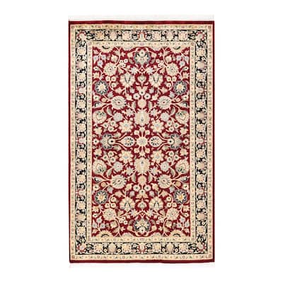 Overton Hand Knotted Wool Vintage Inspired Traditional Mogul Red Area Rug - 3 x 5