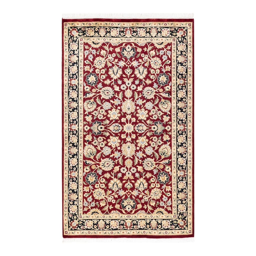Overton Hand Knotted Wool Vintage Inspired Traditional Mogul Red Area Rug - 3 x 5