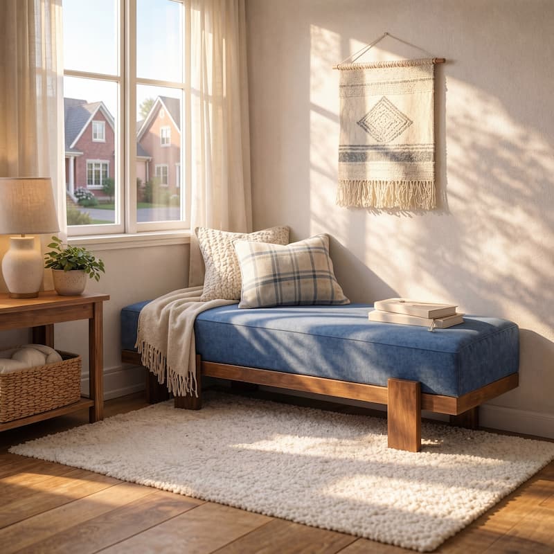 Christopher Knight Home - Kirov 54.75" Modern Upholstered Entryway Bench with 9" Thick Cushioned Seat & Solid Wood Legs