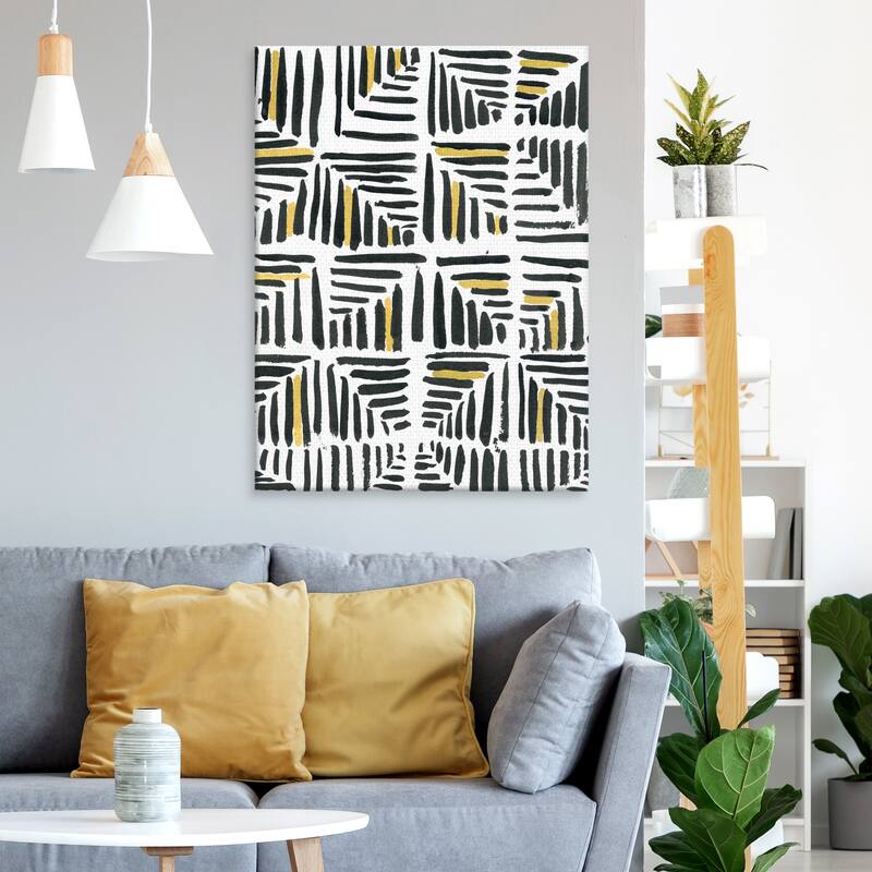 Squares with Gold by Emma Jones Canvas Art Print
