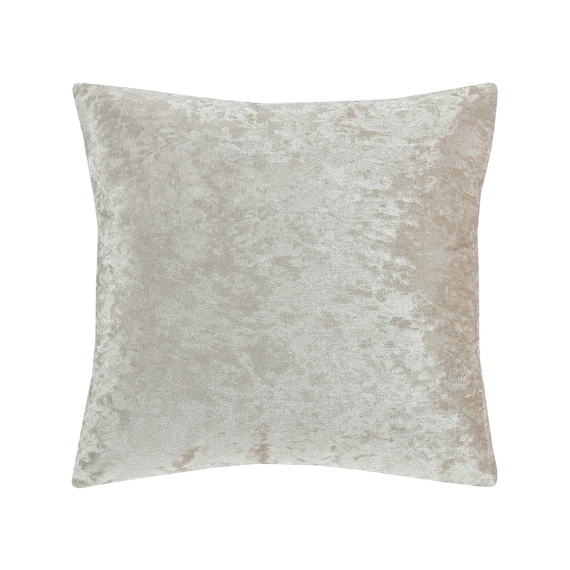 Violet Linen Velveteen Shadow Crushed Shine Pattern, 18 Inch x 18 Inch, Square, Decorative Accent Throw Pillow - Cream