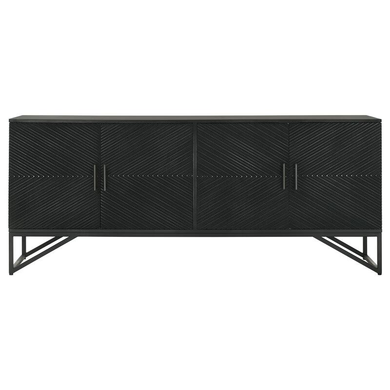 Riddell Wood Reeding Accent Cabinet Matte Black