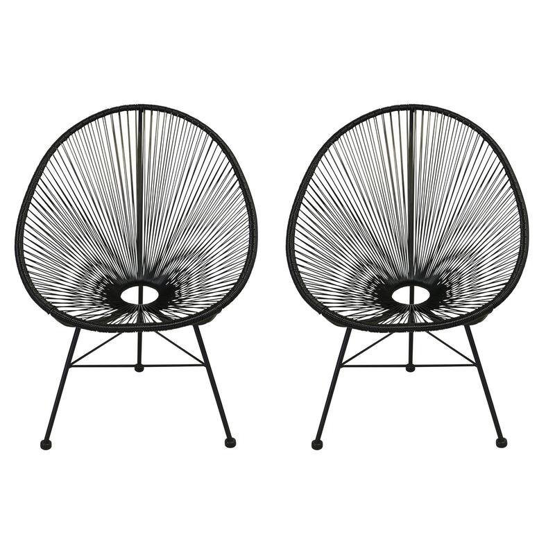 Acapulco Chair. Set of 2 - H34.5x W28.5x D32.75 - Black