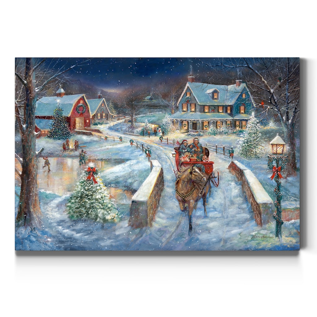 Moonlit Skaters-Premium Gallery Wrapped Canvas - Ready to Hang