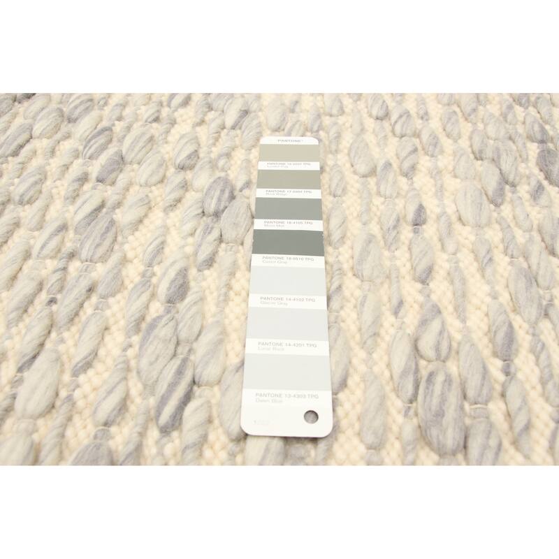ECARPETGALLERY Braid weave Sienna Grey Wool Rug - 5'1 x 8'2