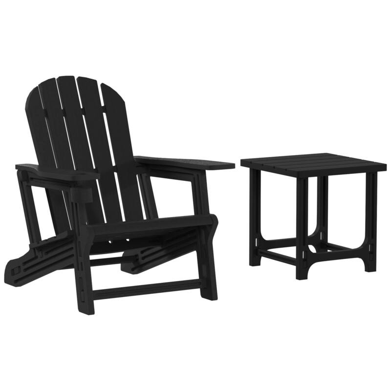 Coastline Outdoor Poly Adirondack Chair with Side Table