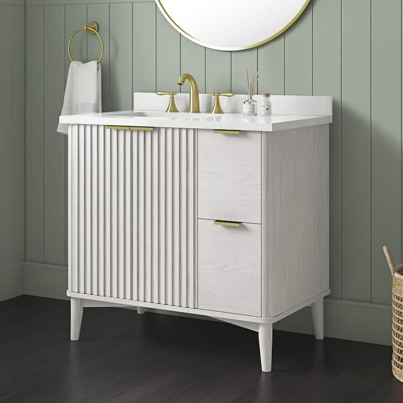 Gabi Bathroom Vanity with White Engineered Stone Top