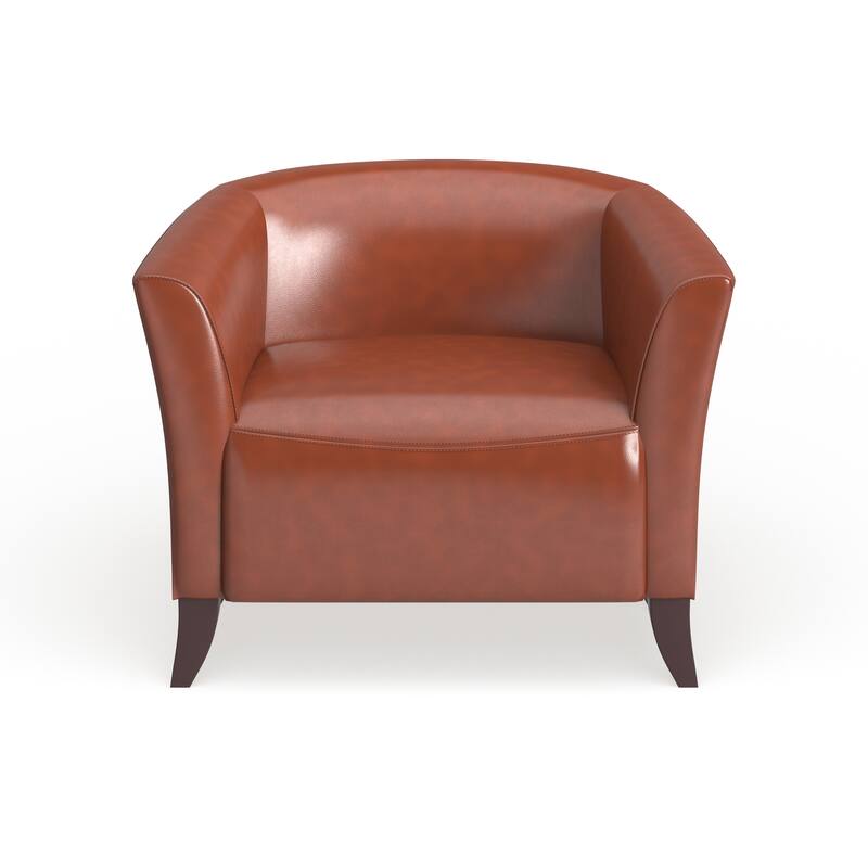 LeatherSoft Chair with Wood Feet - 33.5"W x 31"D x 29"H