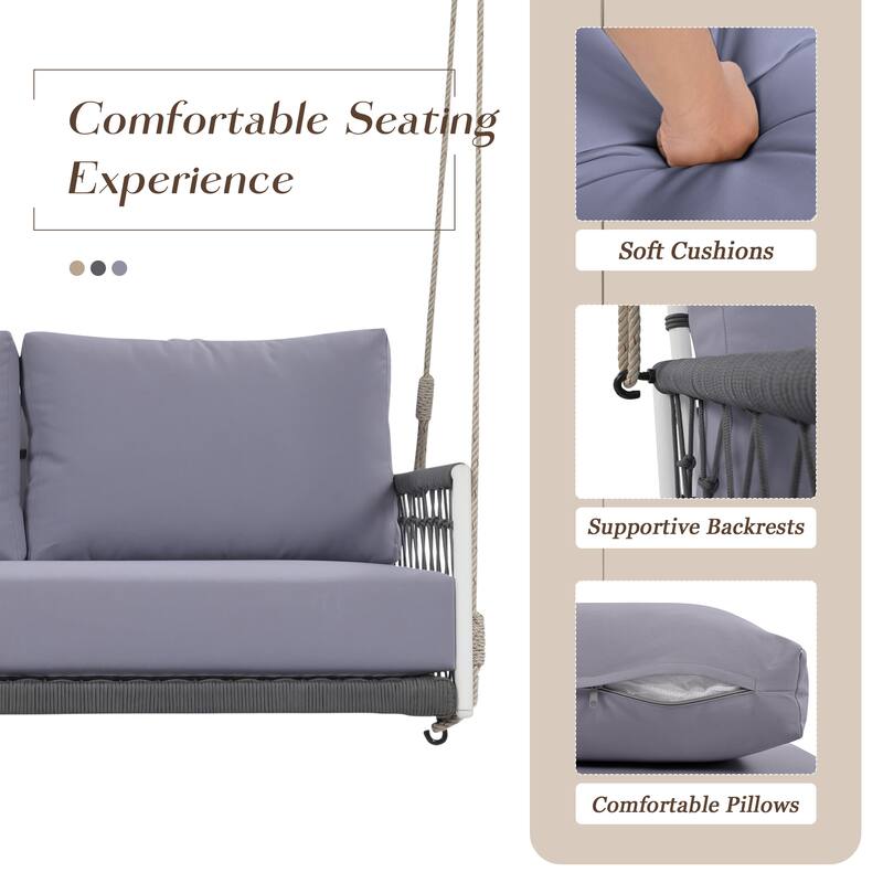 Woven Rope Outdoor Swing Sofa for 2