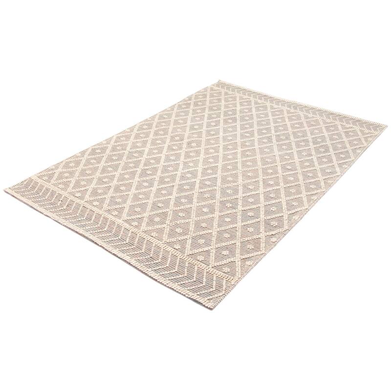 ECARPETGALLERY Braid weave Sienna Grey Wool Rug - 6'2 x 9'2