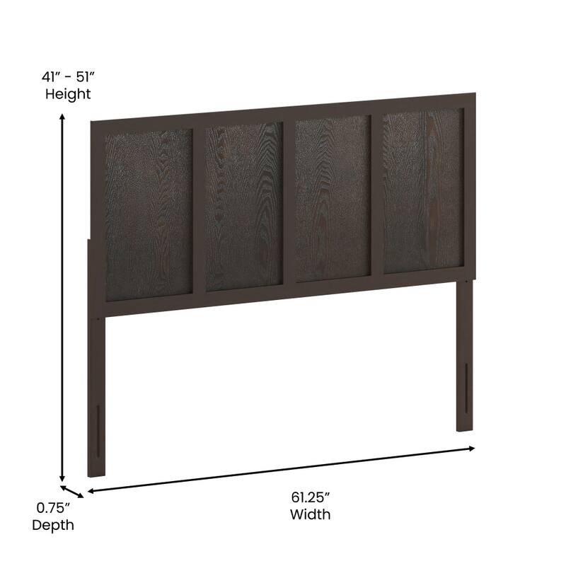 Contemporary Paneled Wooden Headboard Only